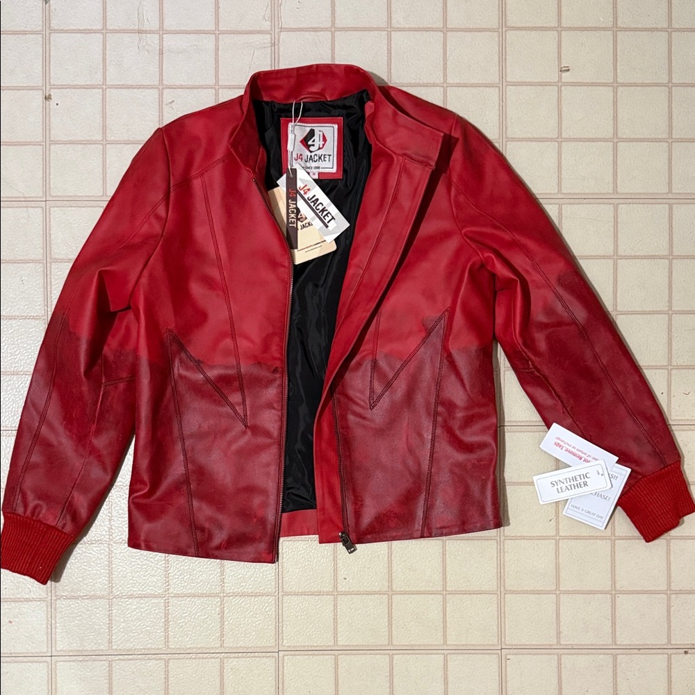 Bold Red Leather Jacket